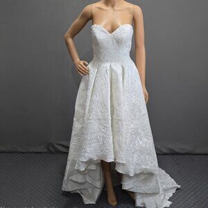 Tiffany Designs 16267DLO Bridal Wedding Gown Size 8 Lace Hi-Low Strapless Dress